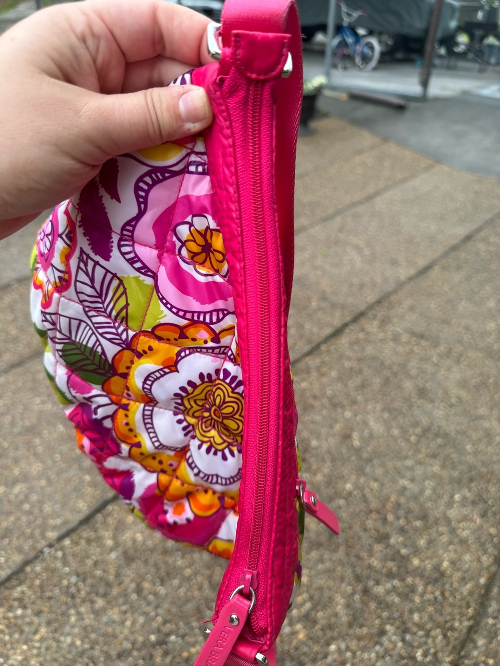 Vera Bradley Crossbody Bag Puffy Nylon Quilted Floral Clementine Pattern - Picture 8 of 8